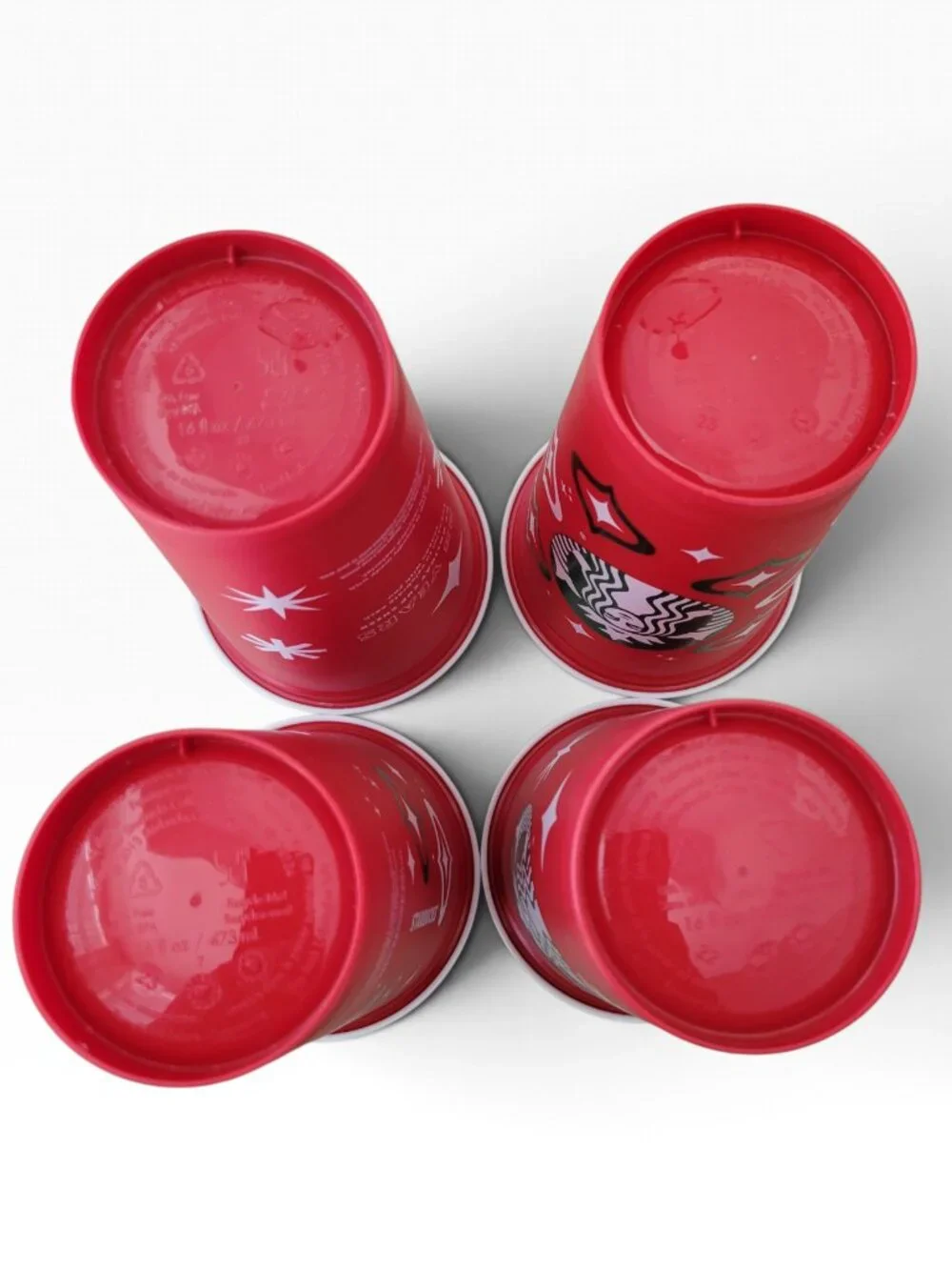 Starbucks 2023 Holiday Reusable Red Cups Set of 4 (16oz)